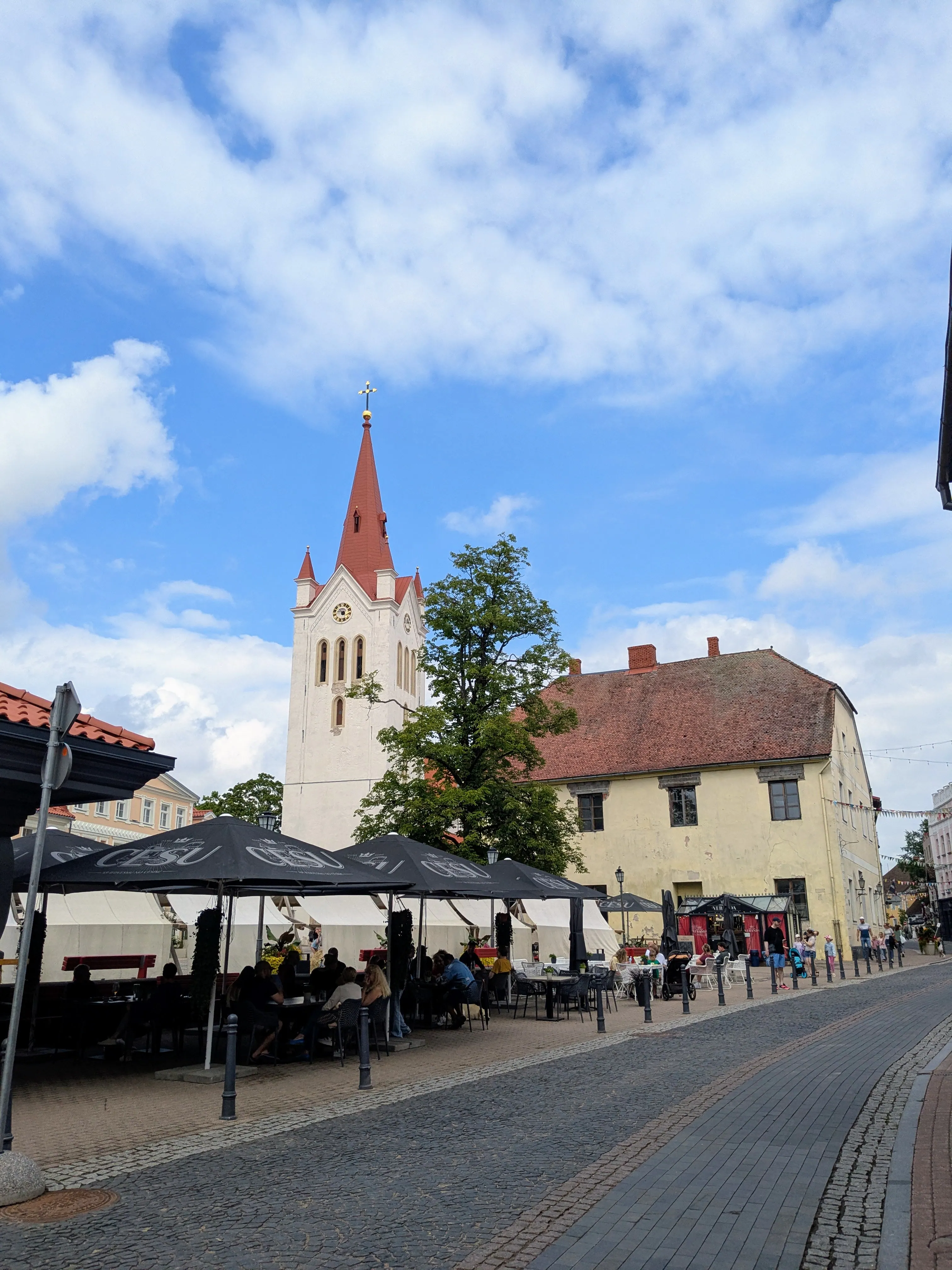 Rīgas iela leading towards St John’s Church in Cēsis