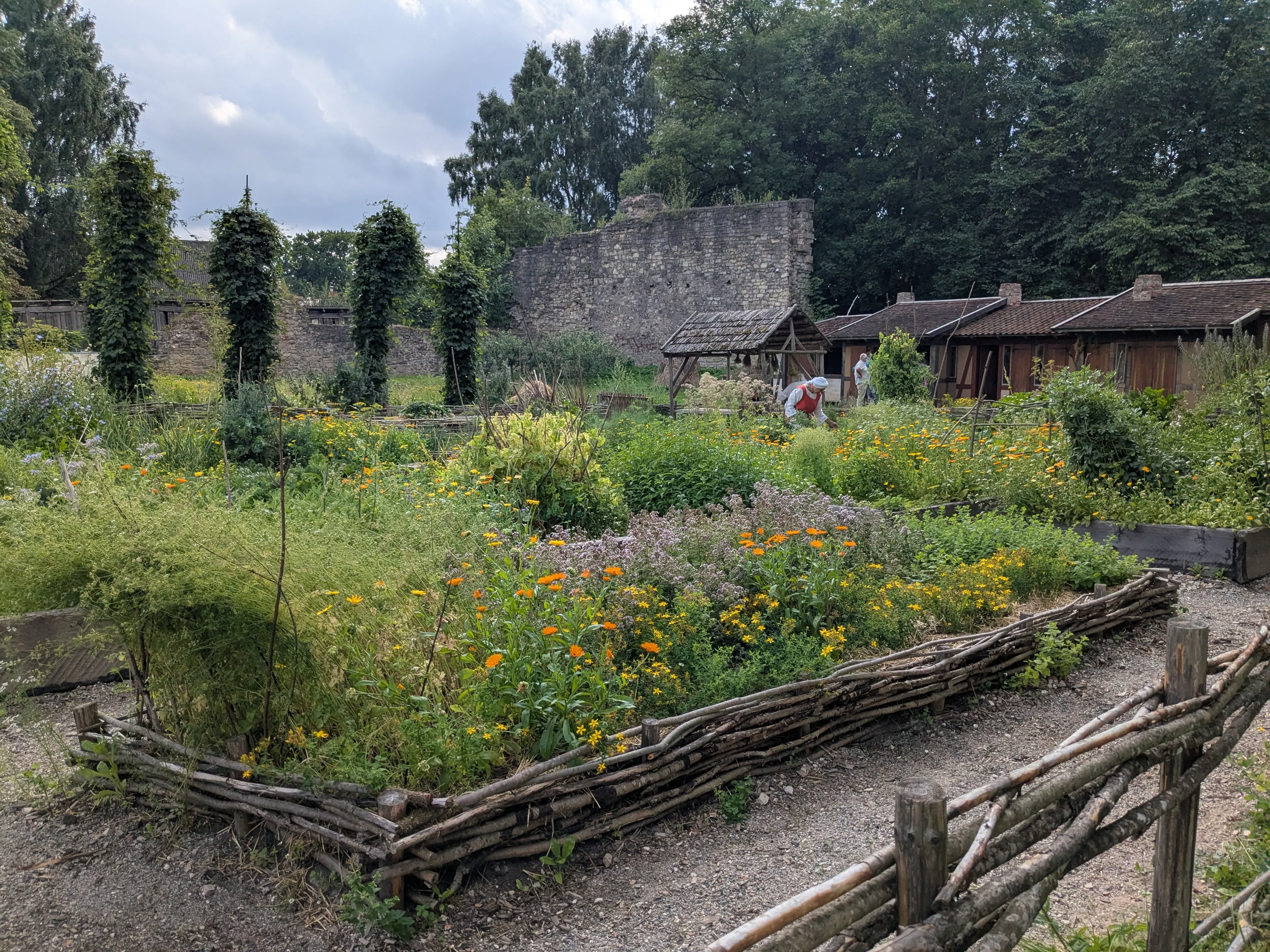 Medieval-style garden beside Cēsis Castle