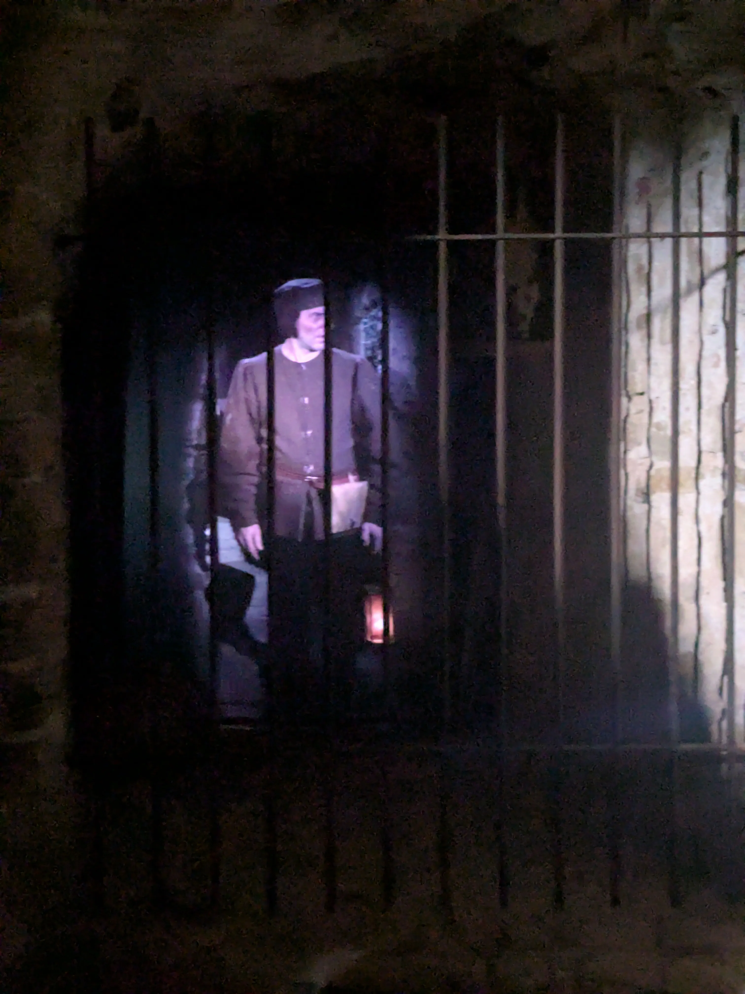 Projected prisoner silhouette in the castle underground level