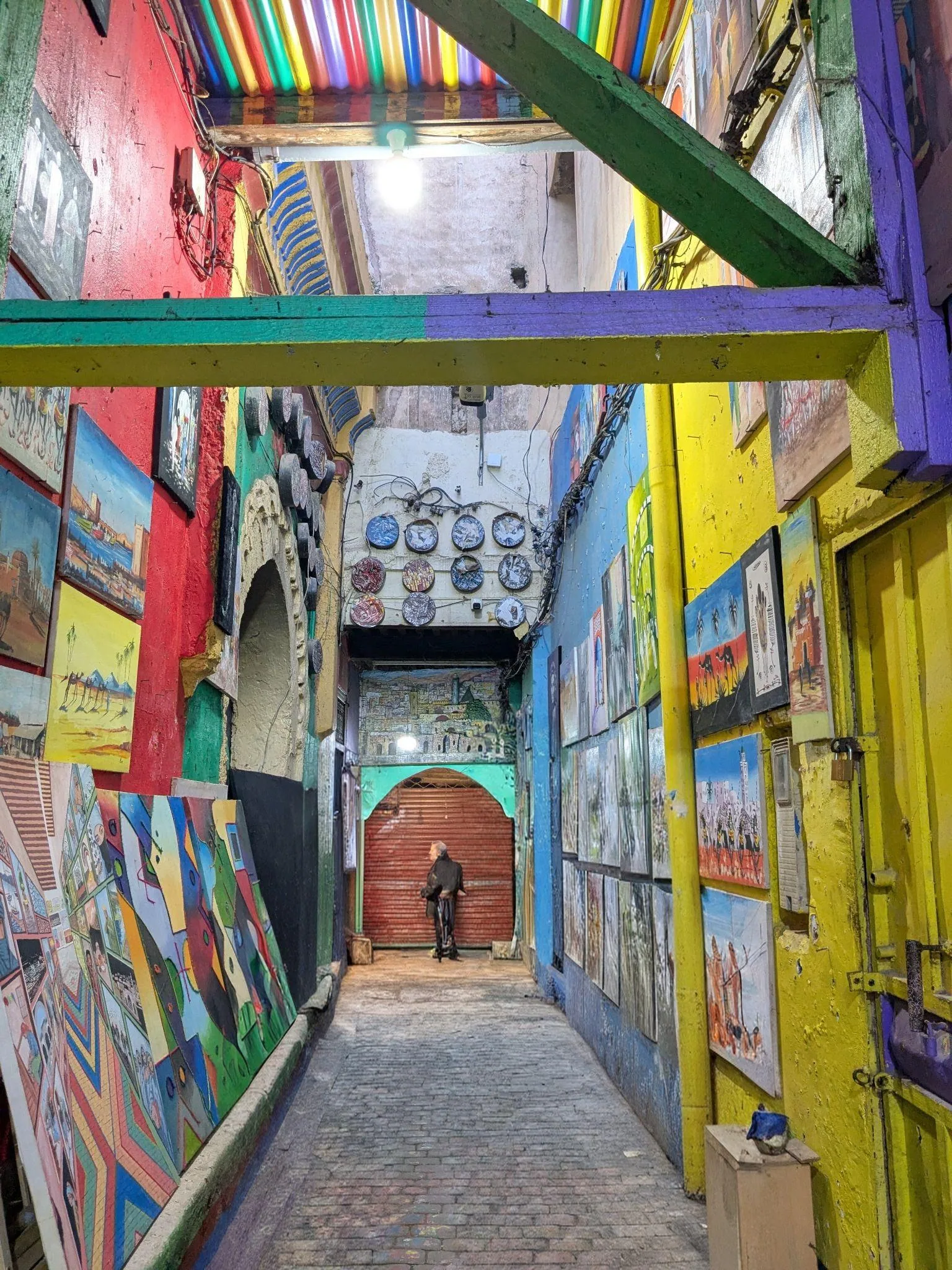 Colourful Rainbow Street Art in the Fez medina