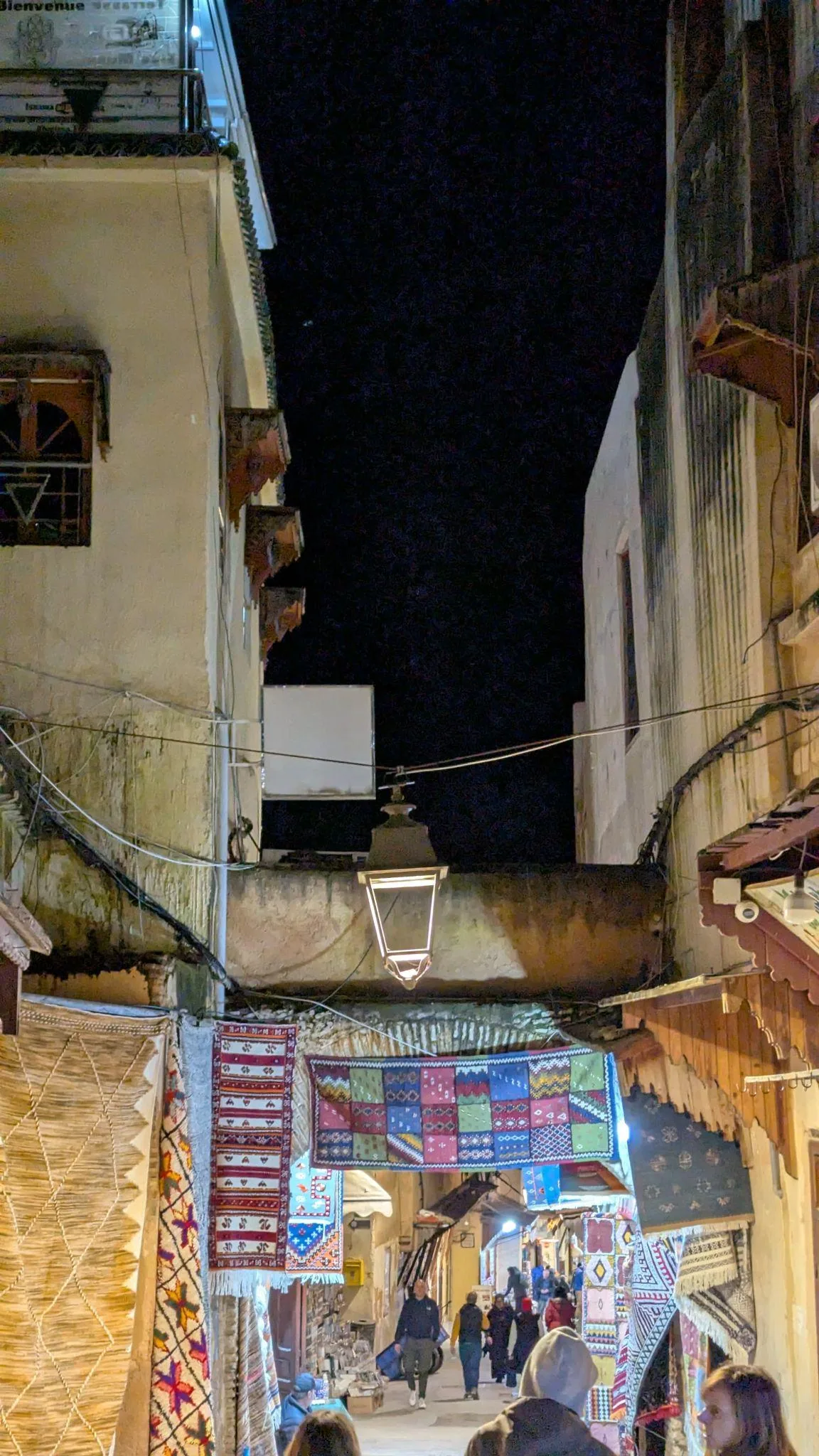 Leather goods and workshop details in the Fez medina