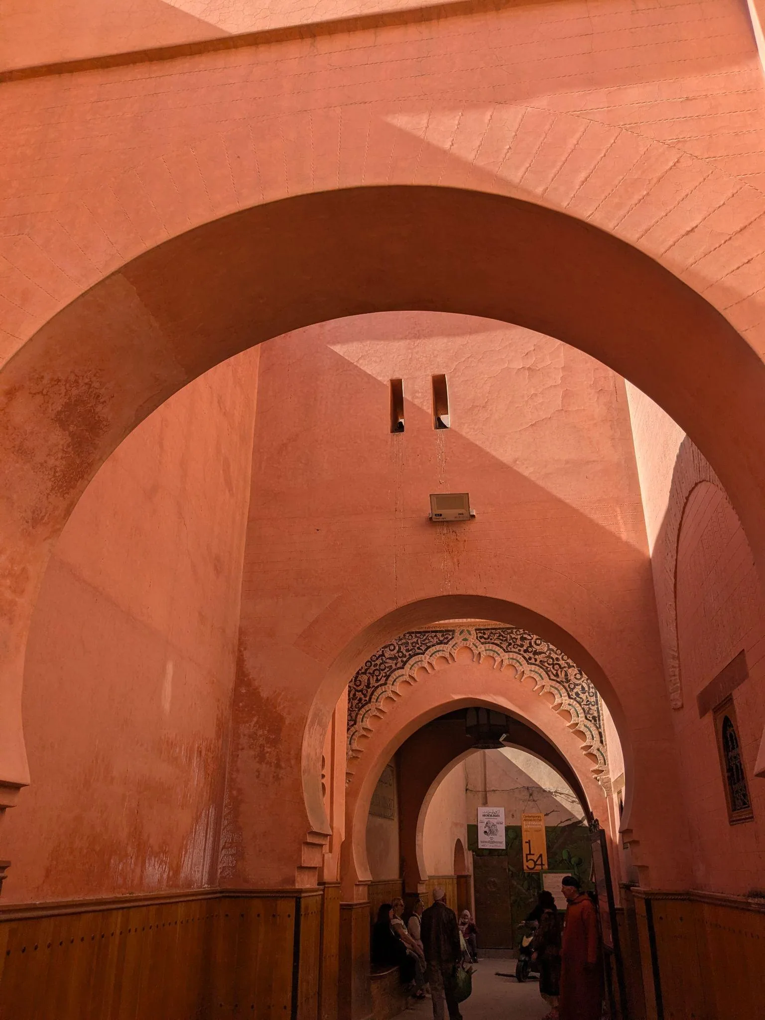 A warm-toned alley near Ben Youssef Madrasa in Marrakech