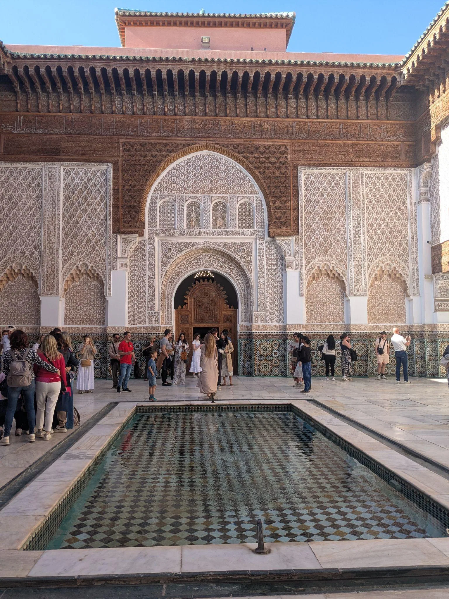 The courtyard of Ben Youssef Madrasa in Marrakech