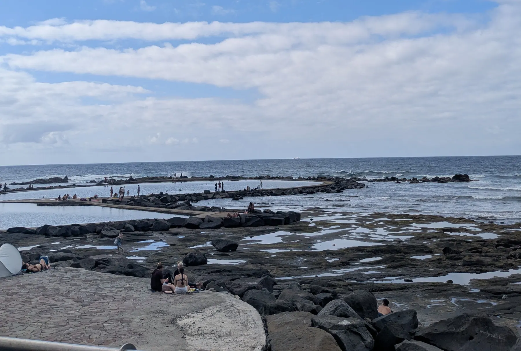Rocky tidal pools and the Atlantic at Los Charcones on the north coast