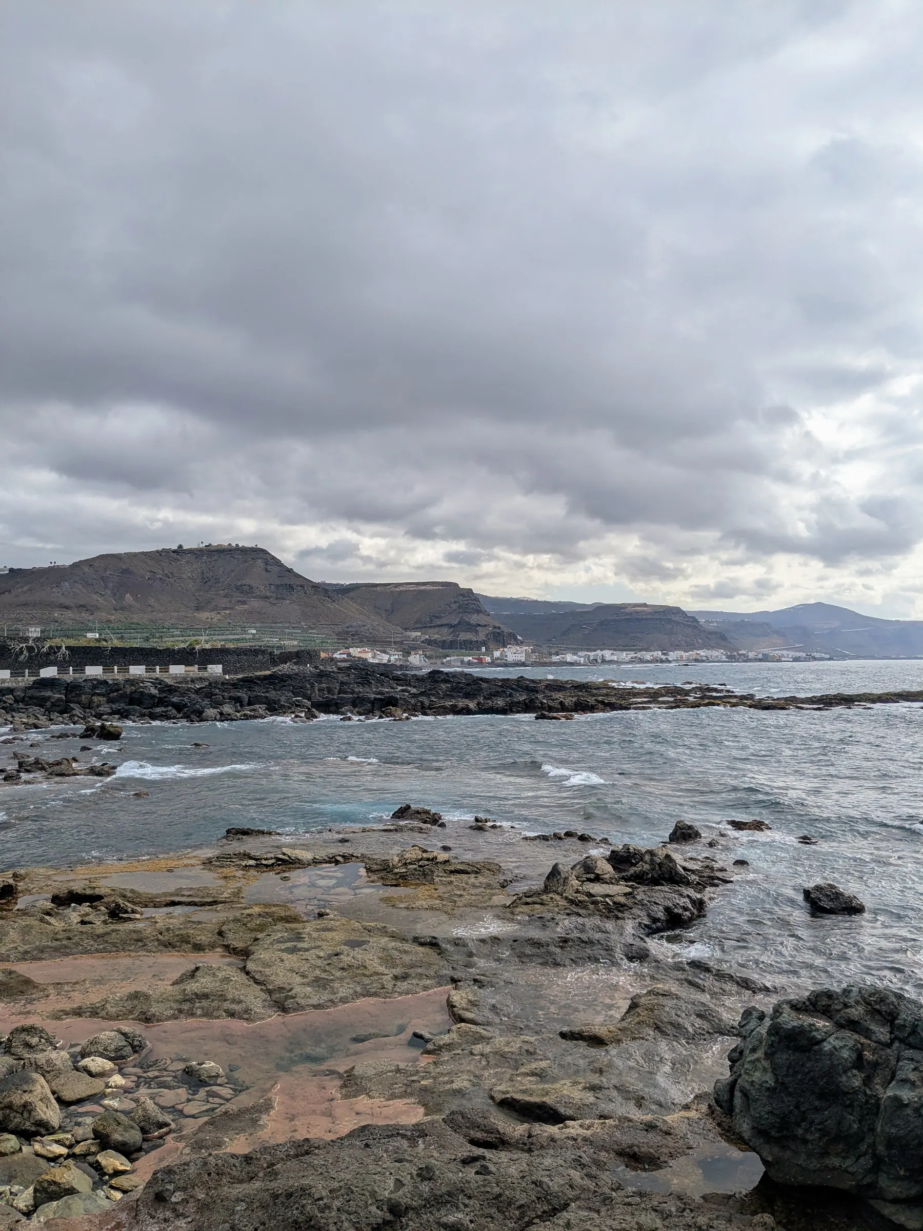 Low volcanic pools filled by the sea at Los Charcones