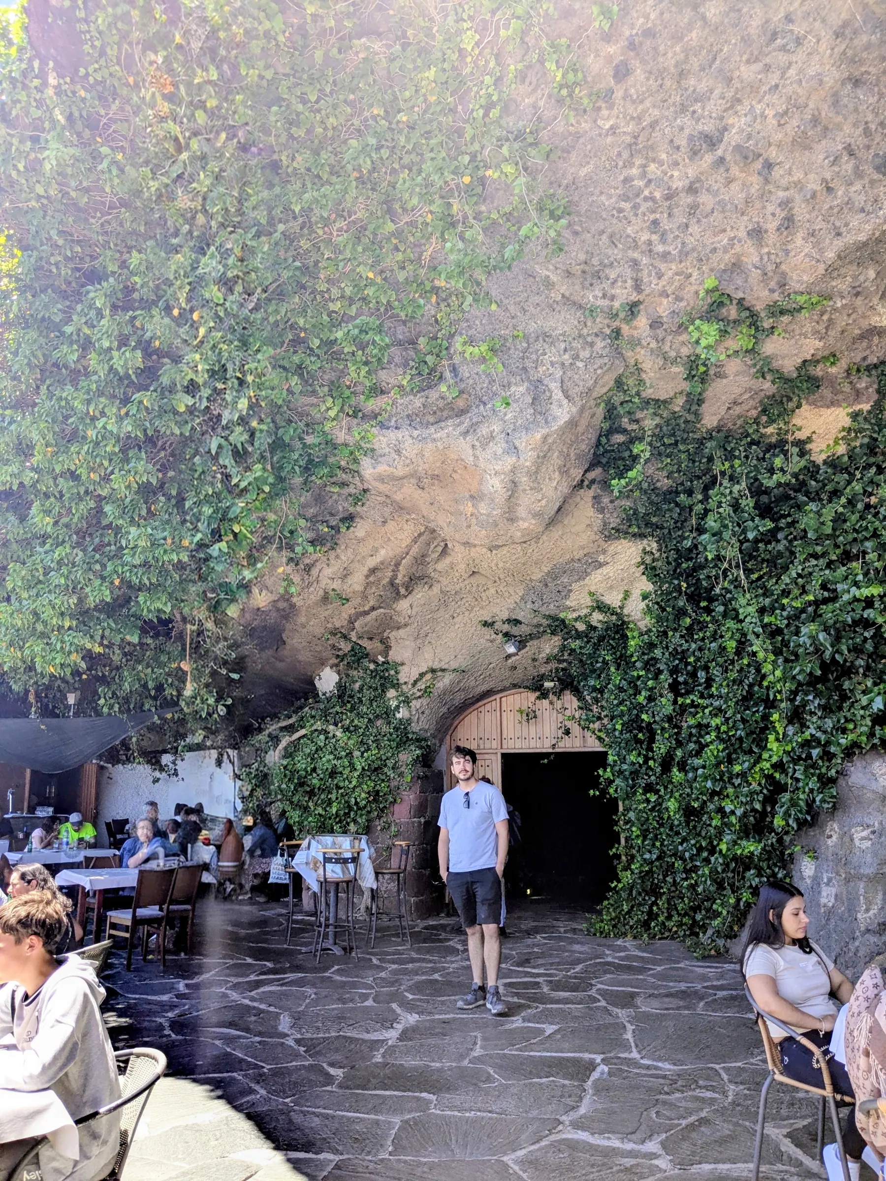 Lunch on the shaded terrace at La Cilla in Artenara