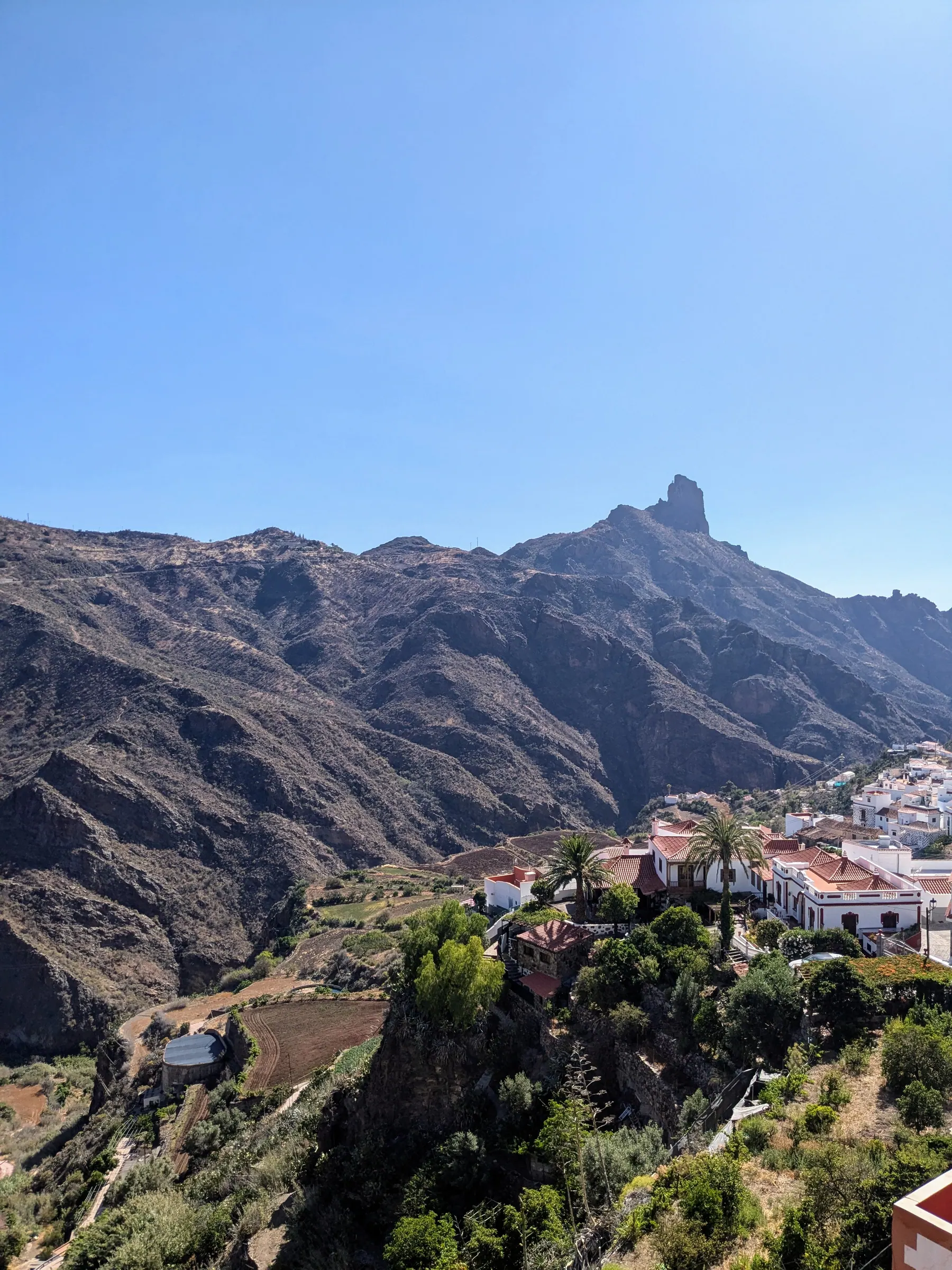 Tejeda village nestled among the steep peaks of Gran Canariaâ€™s central caldera