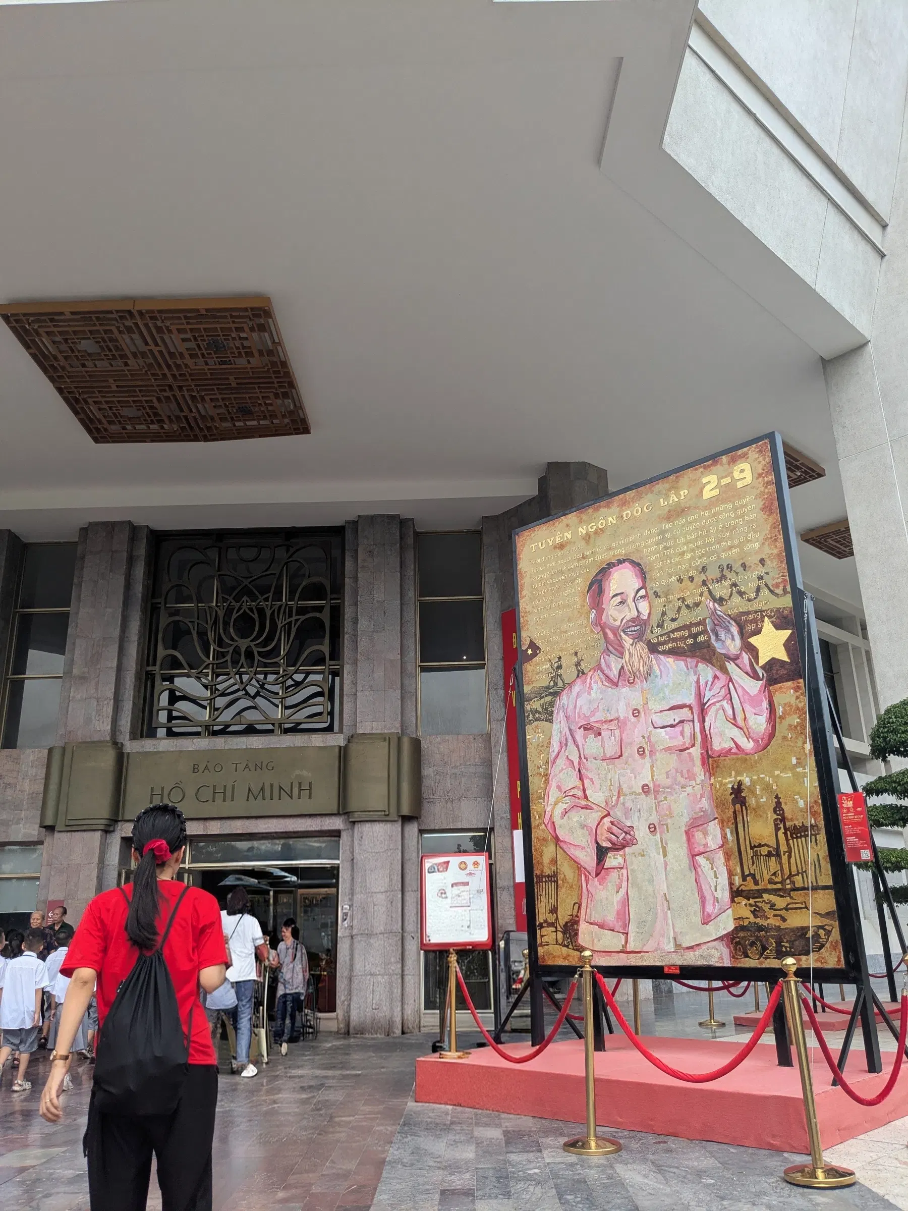 The entrance to the Ho Chi Minh Museum in Hanoi