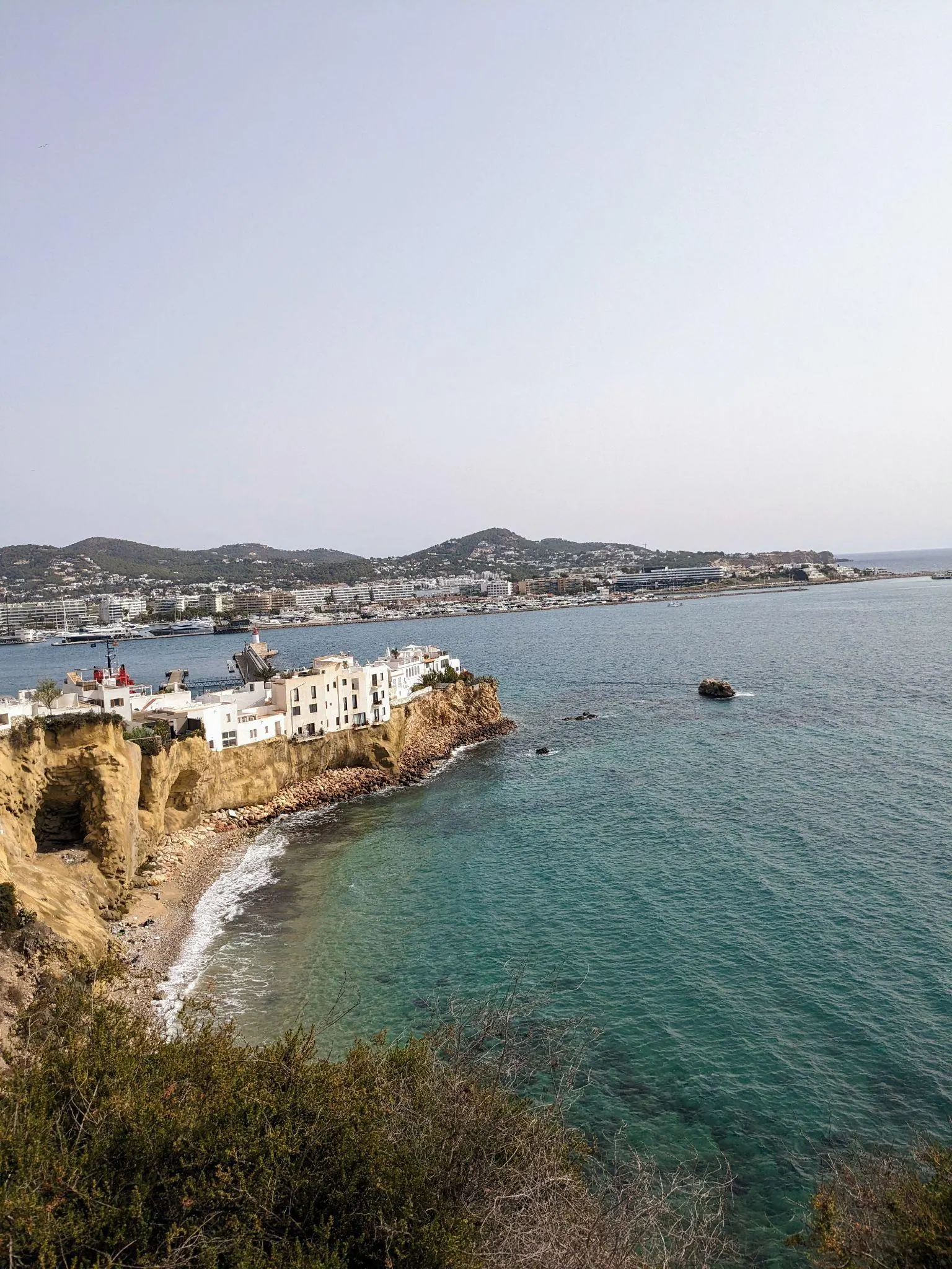 View overlooking the port of Eivissa and the surrounding town from Dalt Vila ramparts