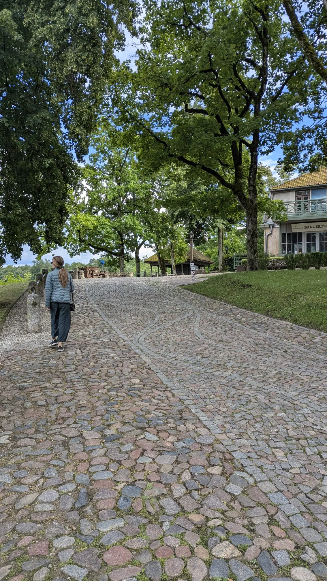 Cobblestone path near Kuldīga District Museum and Castle Park