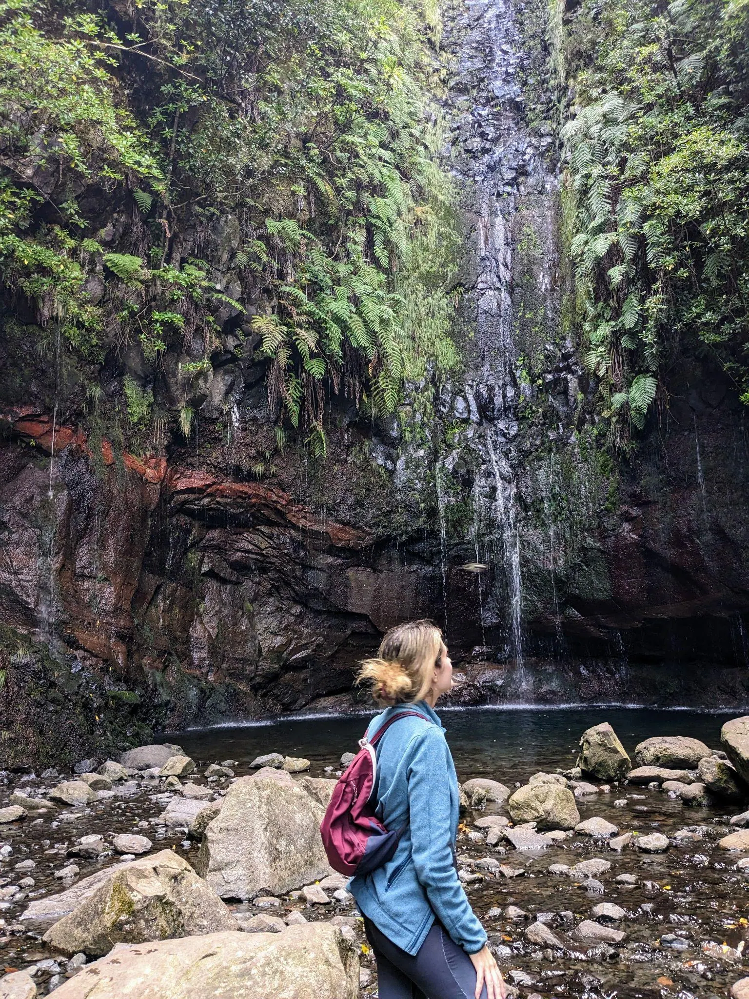 A waterfall pool on the Levada das 25 Fontes walk in Madeira