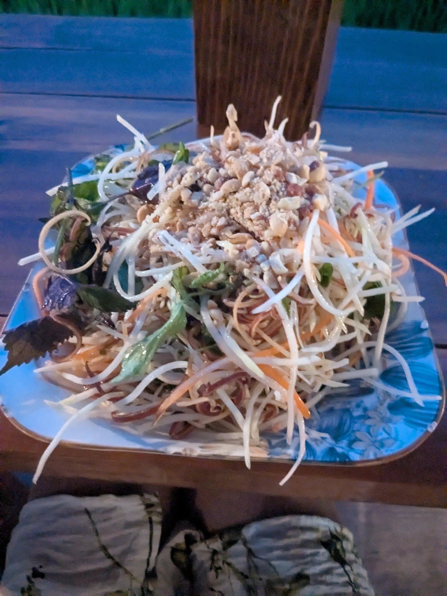 Local drinks and snacks on a table in Mai Chau