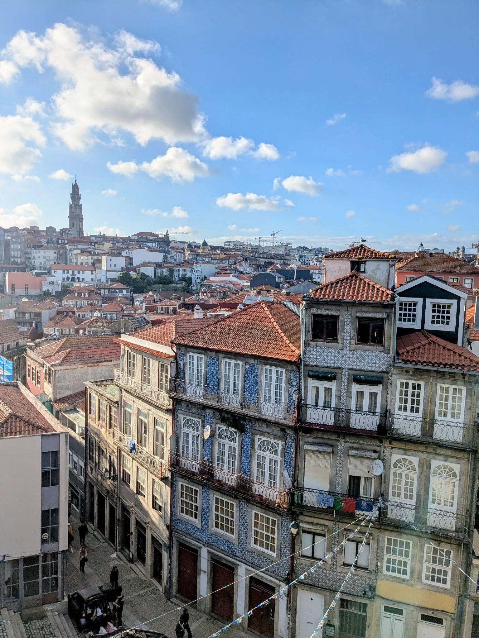 Historic Porto rooftops and facades from the hillside