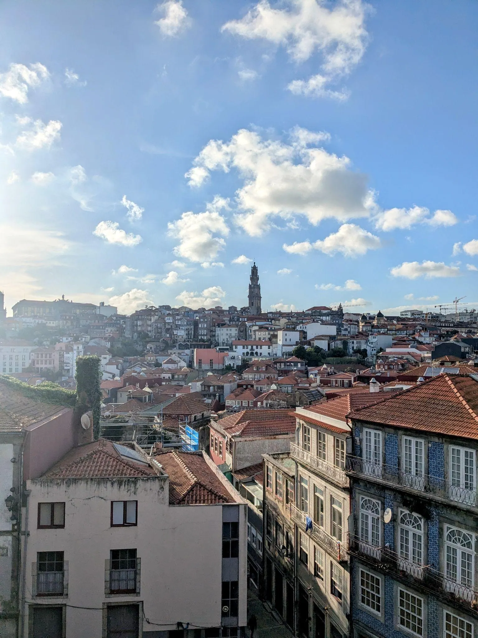 A broad view across Porto rooftops in the evening light