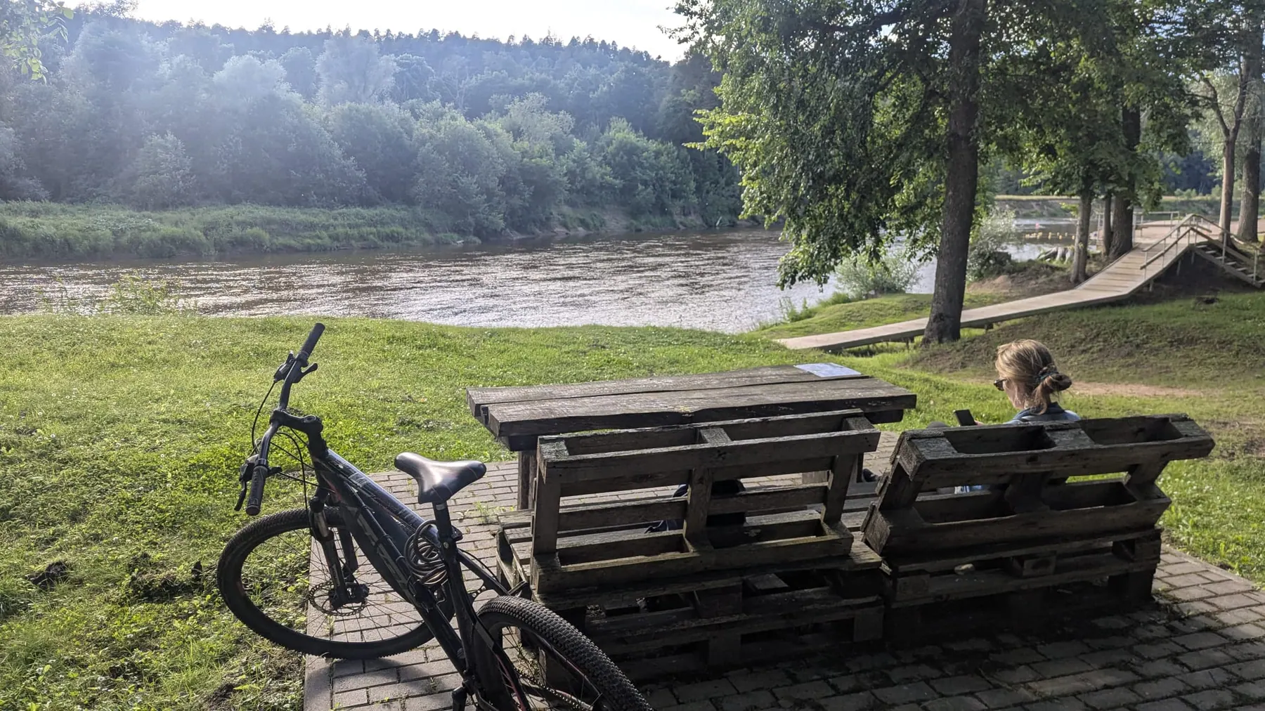 The Gauja River winding through the forested valley
