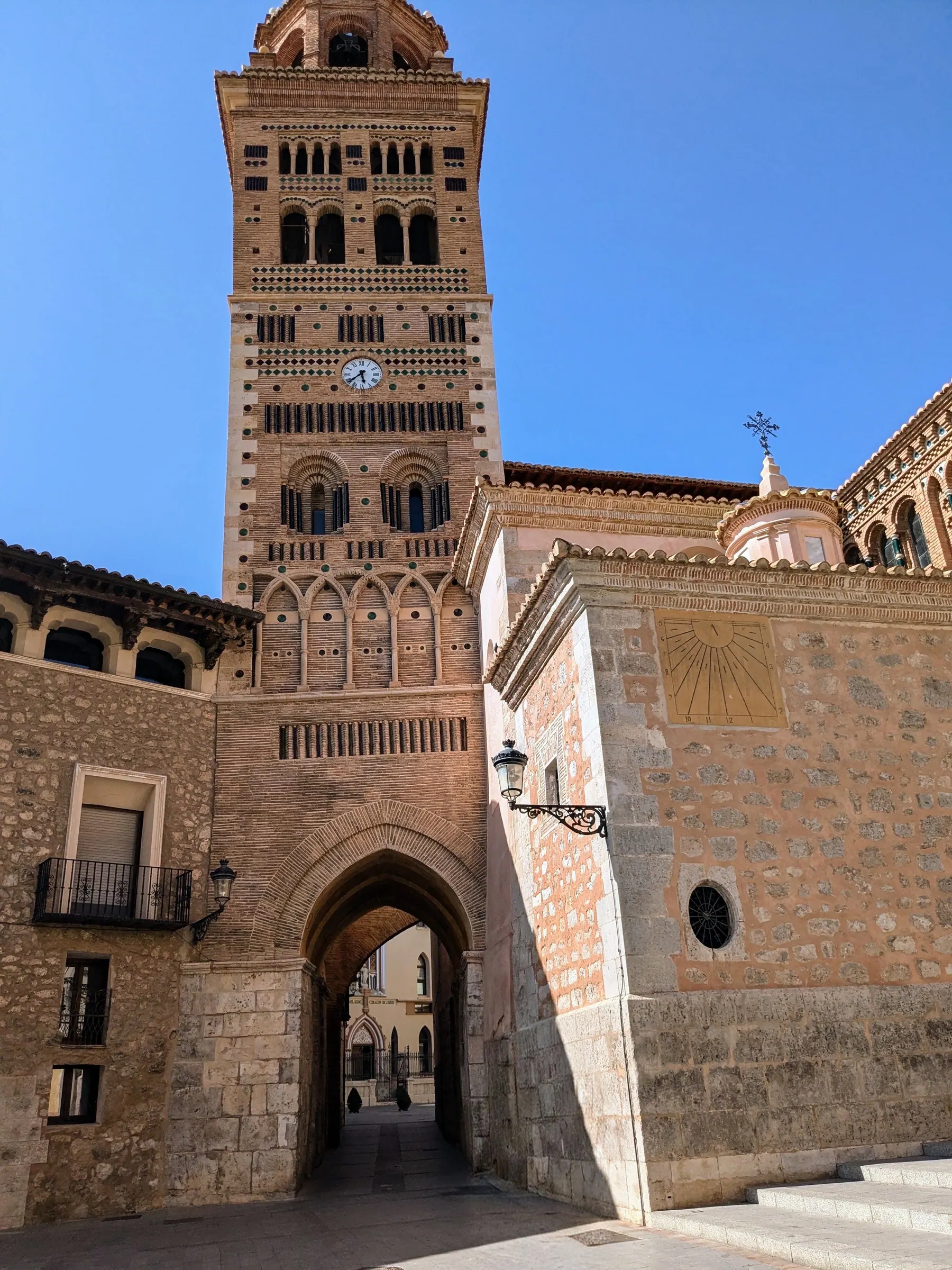 The Mudéjar tower and archway of Teruel Cathedral