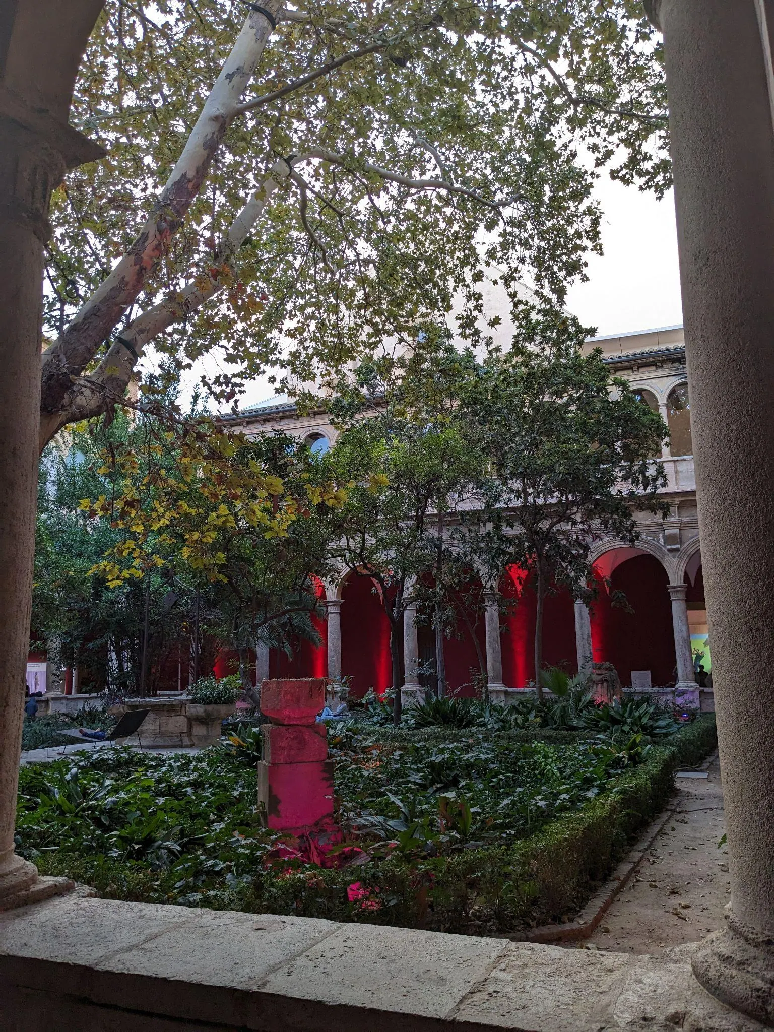 Claustro renacentista y patio ajardinado en el Centre del Carme Cultura Contemporània